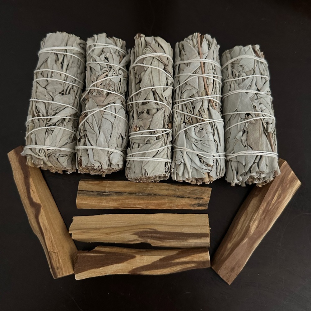 Natural Sage and Palo Santo Bundle (five of each)
